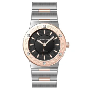 Michael Fellini Two-tone Stainless Steel Black Dial Quartz Watch for Ladies - MF2353-07