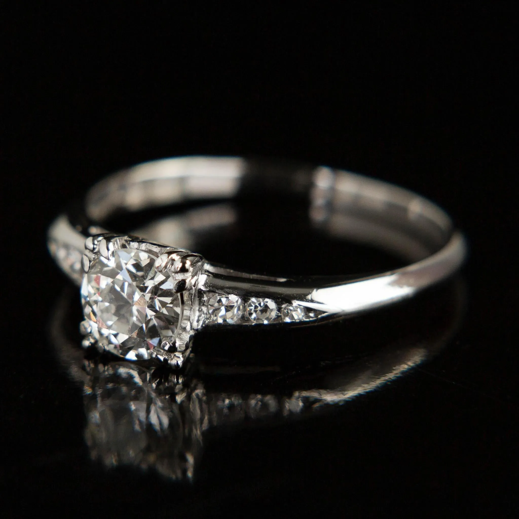 Mid Century Platinum Diamond Ring | Circa 1950