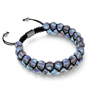 Milky Way | Silver | Double Galaxy Glass Bracelet