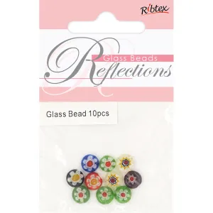 MILLEFIORI ROUND DISC FLOWER 8MM 10PC
