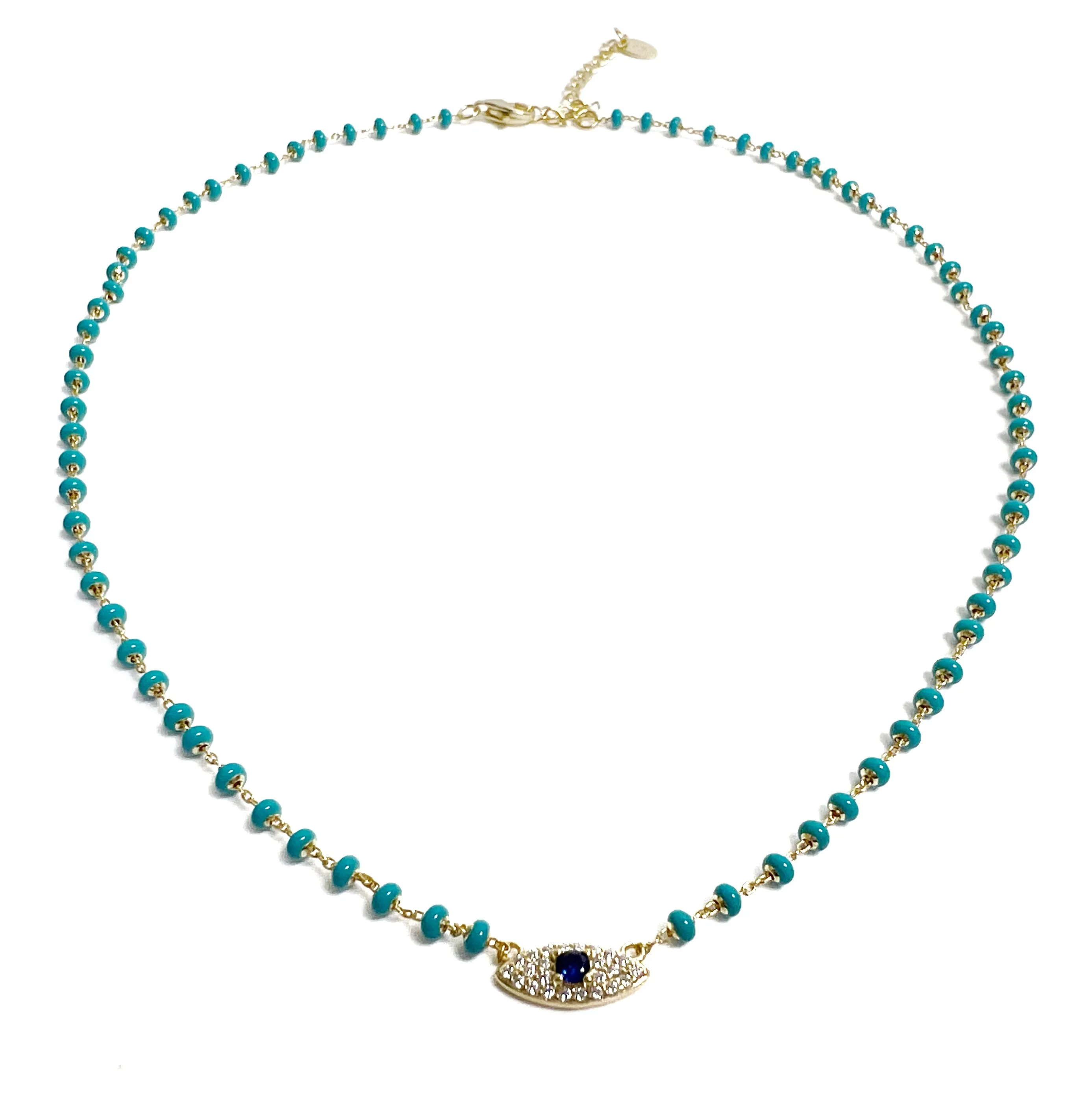 Mini Color Disc Eye Necklace