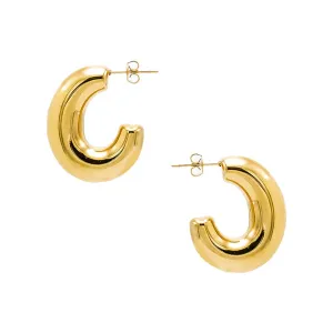 Mini Solid Open Oval Hoop Earring