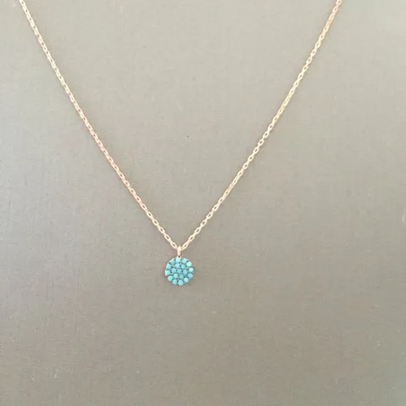 Mini Turquoise Disc Necklace