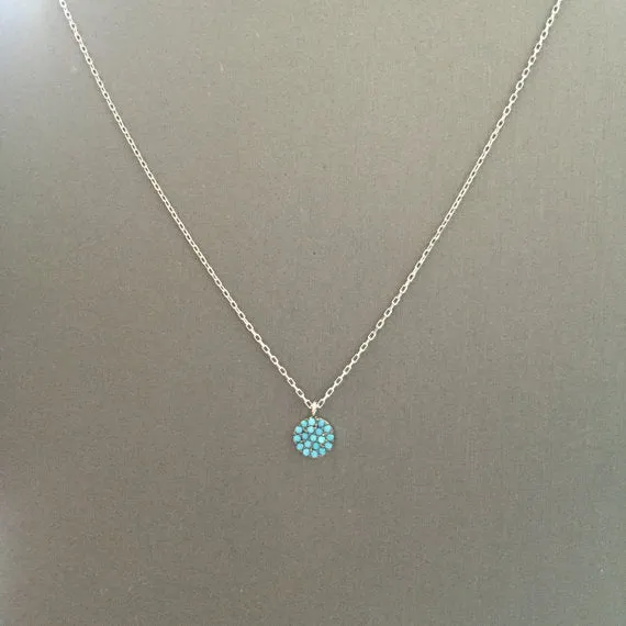 Mini Turquoise Disc Necklace