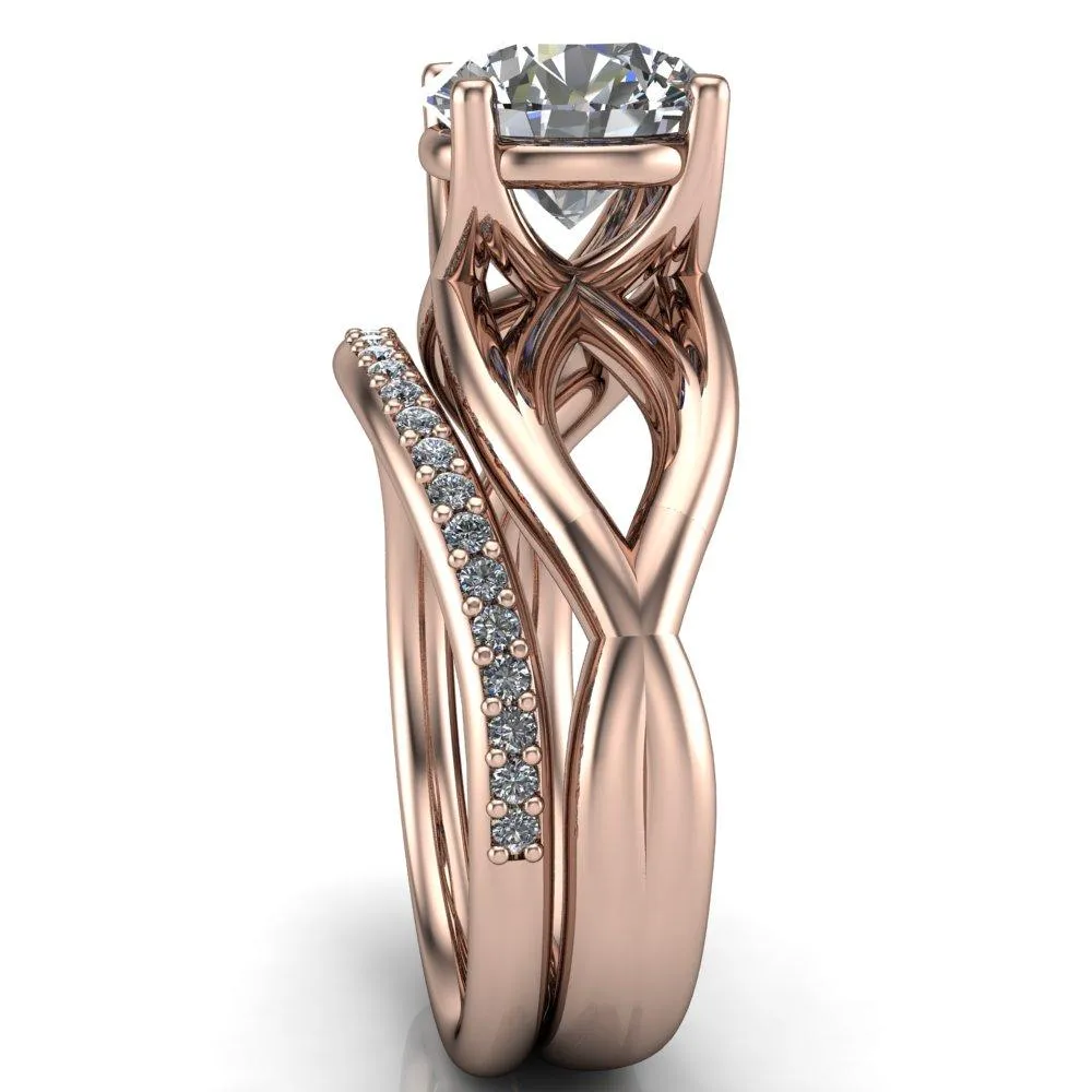 Miranda Round Center Stone 4 Prong Split Shank Engagement Ring