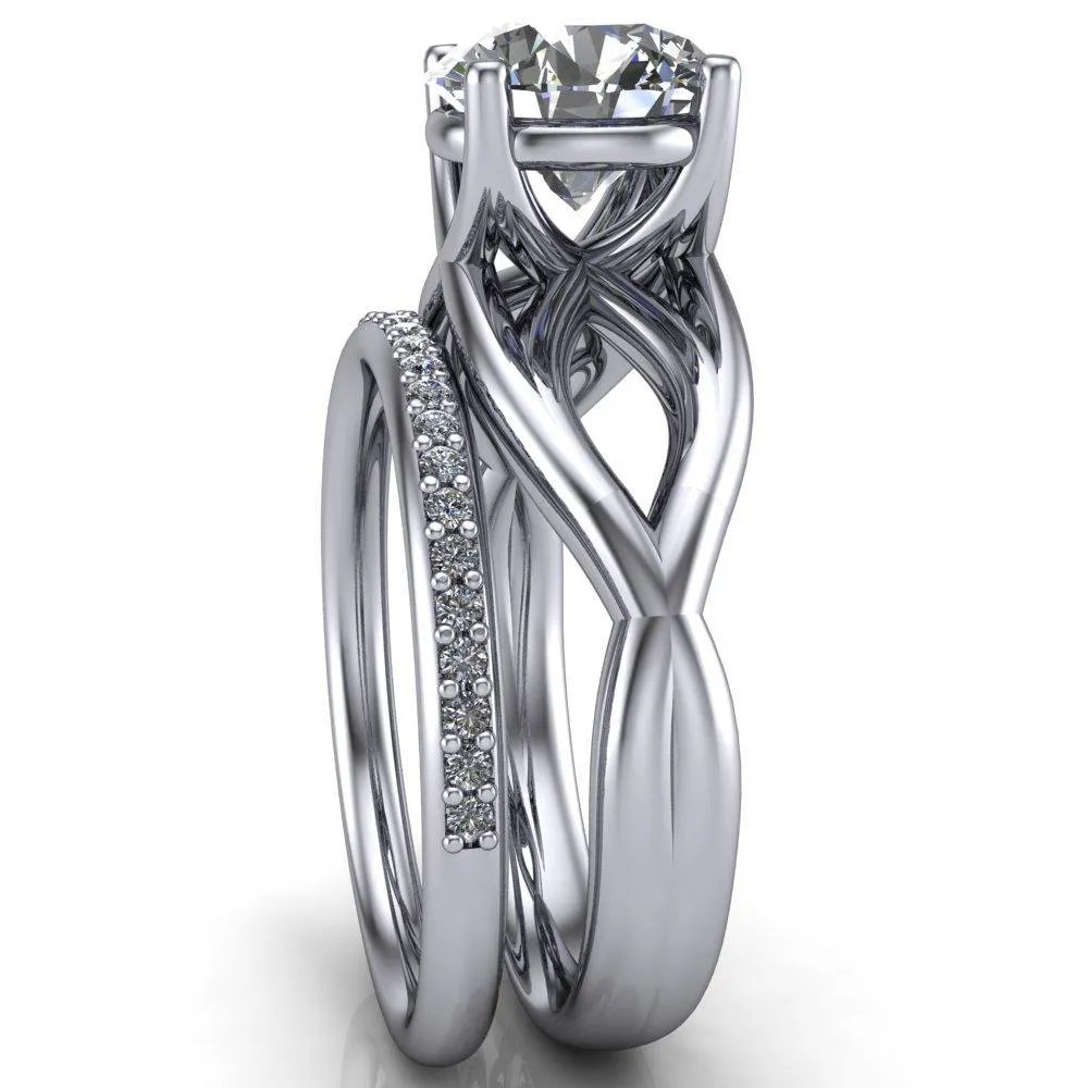 Miranda Round Center Stone 4 Prong Split Shank Engagement Ring