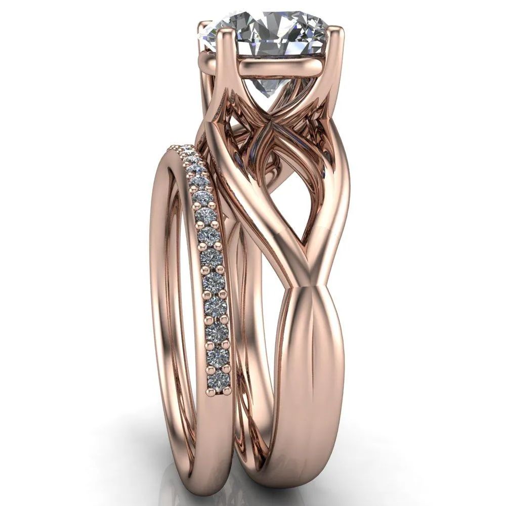 Miranda Round Center Stone 4 Prong Split Shank Engagement Ring