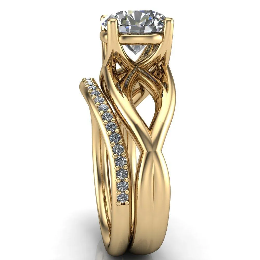 Miranda Round Center Stone 4 Prong Split Shank Engagement Ring