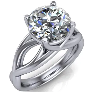 Miranda Round Center Stone 4 Prong Split Shank Engagement Ring