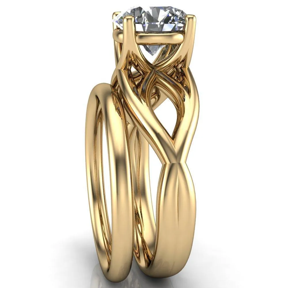 Miranda Round Center Stone 4 Prong Split Shank Engagement Ring