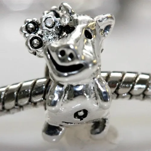 Miss Piggy Charm European Bead Compatible for Most European Snake Chain Bracelet