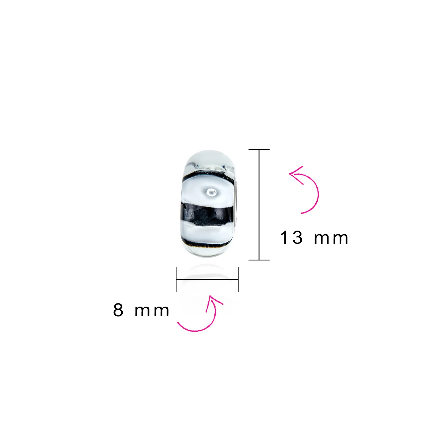 Mixed Set Sterling Silver Core Murano Glass Charm Bead for European Bracelet