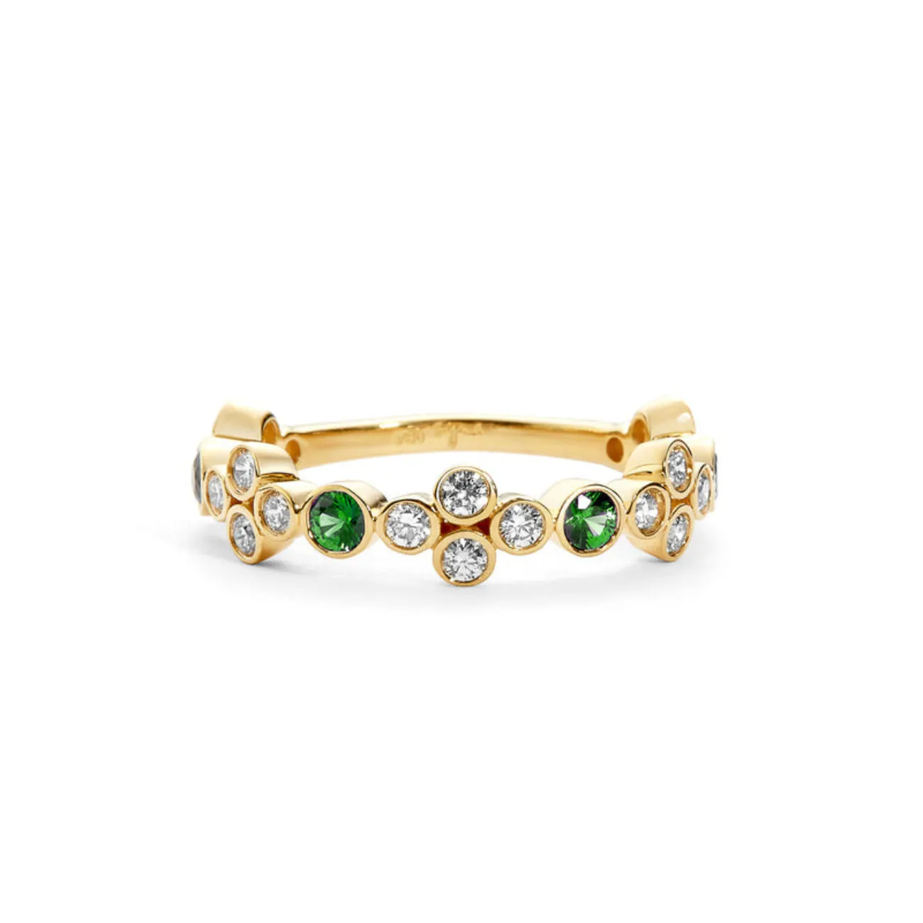 Mogul 18K Yellow Gold Emeralds & Diamonds Band Ring