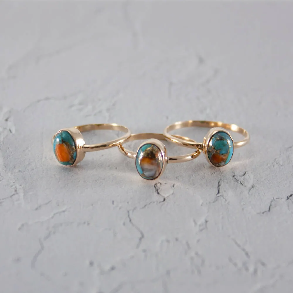 Mojave Oyster Turquoise 14k Gold Filled Ring