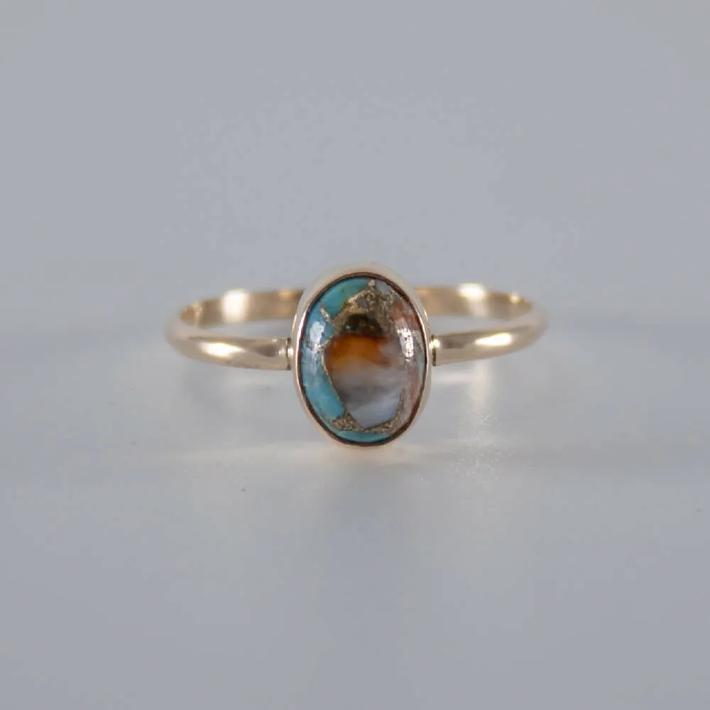 Mojave Oyster Turquoise 14k Gold Filled Ring