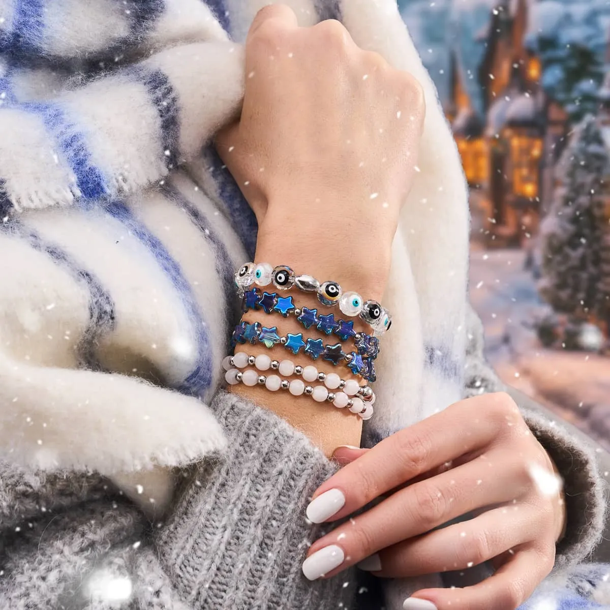 Monochromatic | .925 Sterling Silver | Crystal Evil Eye Bracelet