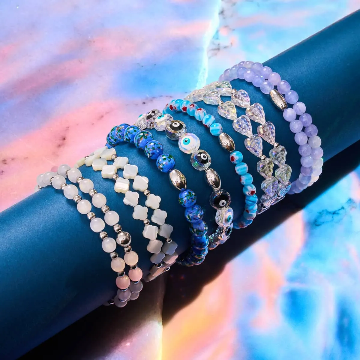 Monochromatic | .925 Sterling Silver | Crystal Evil Eye Bracelet