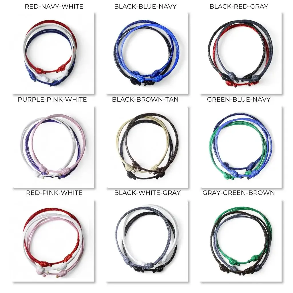 Monochrome Harmony Trio - Triple Cord Bracelet Set