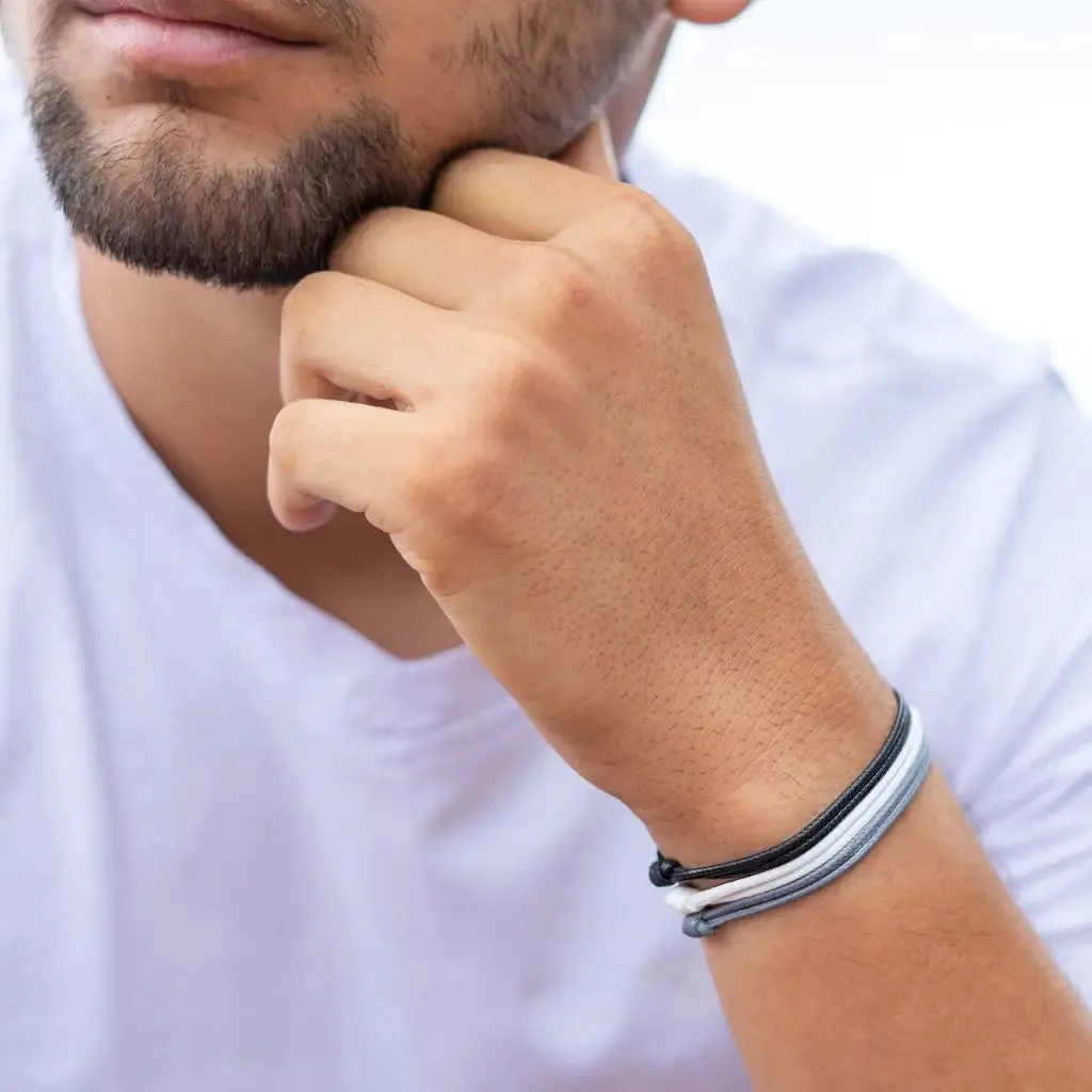 Monochrome Harmony Trio - Triple Cord Bracelet Set