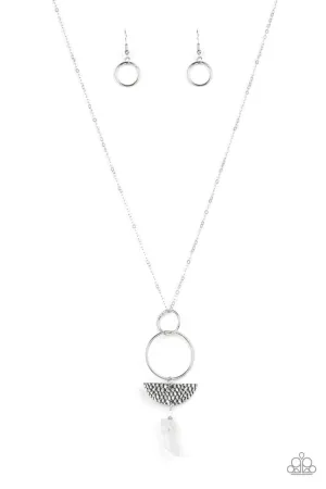 Monumental Obelisk White Paparazzi Necklace