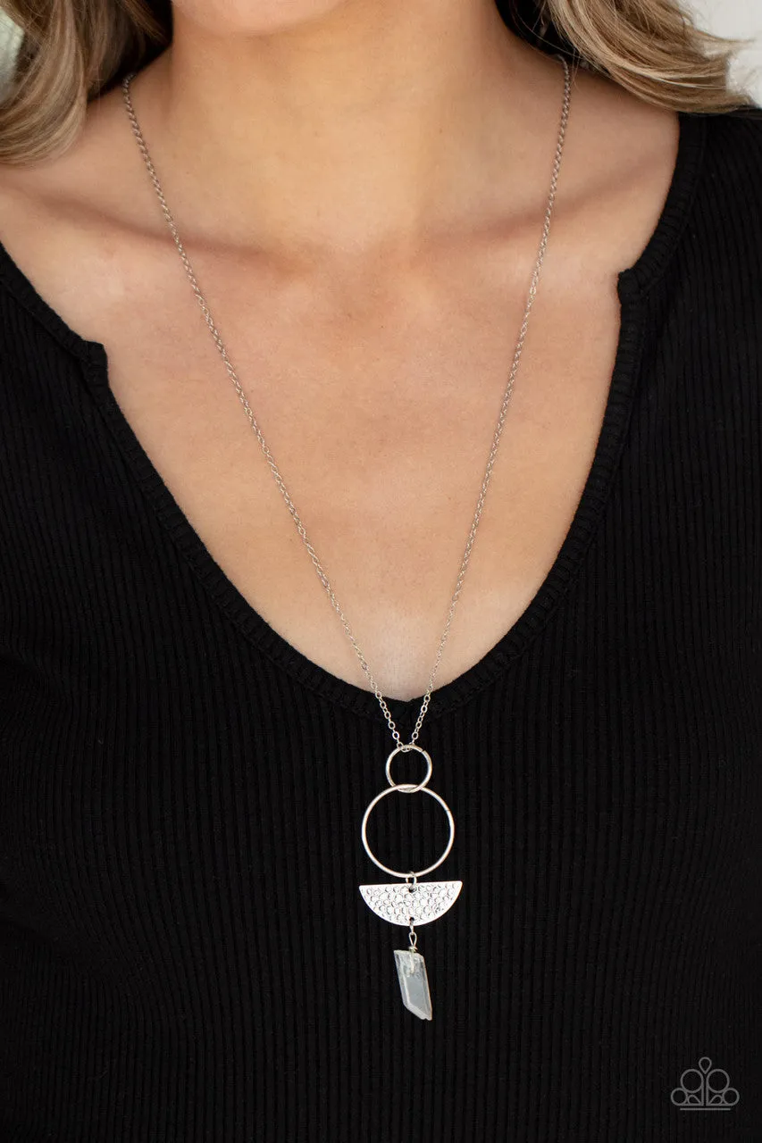 Monumental Obelisk White Paparazzi Necklace