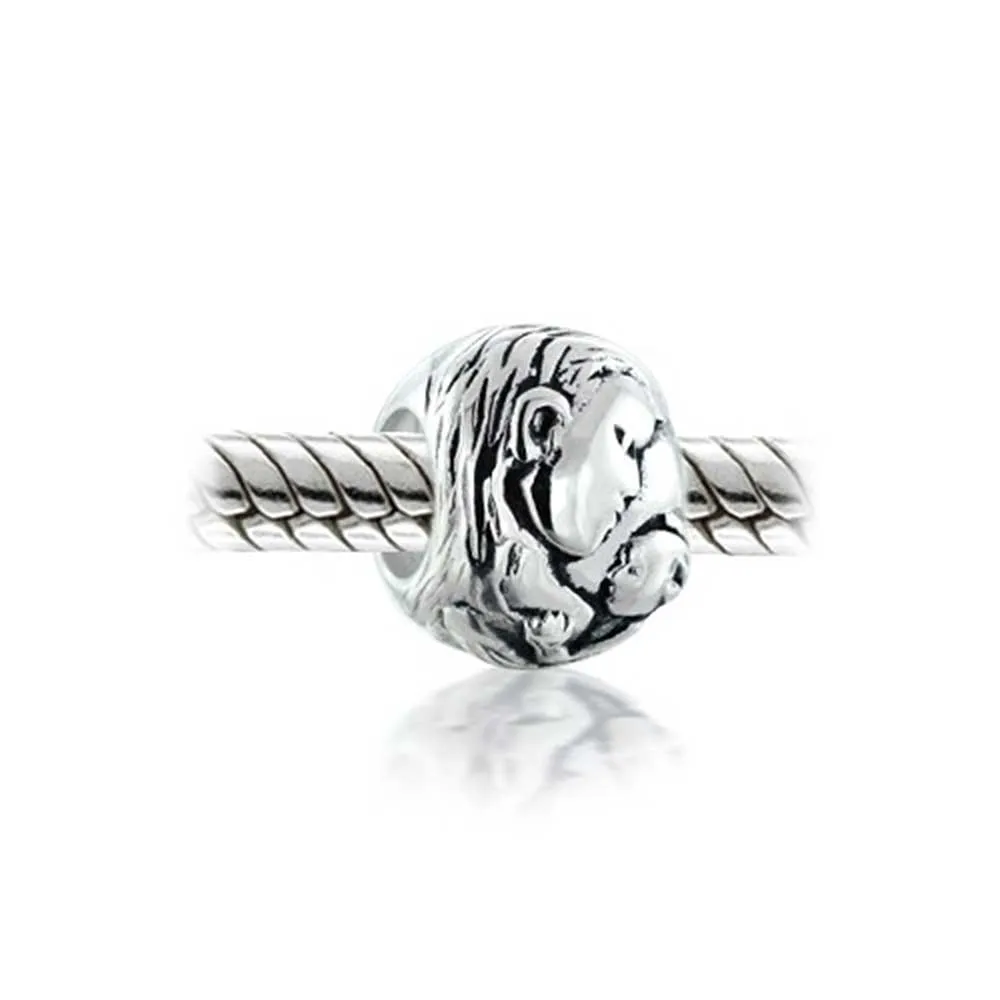 Mother Loving Family Charm Bead Sterling Silver for European Bracelet Wife Gift