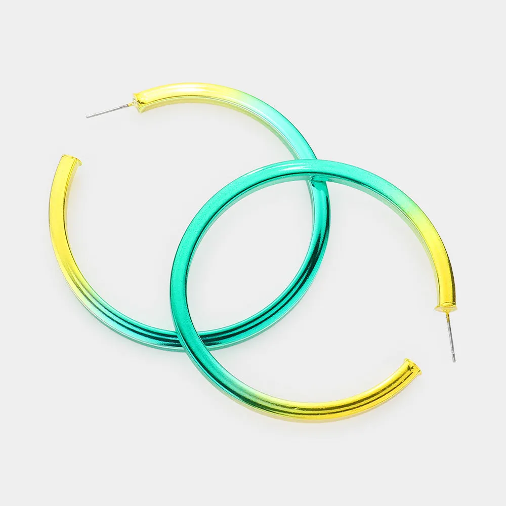 Multi-Color Hoop Earrings | 2.4" | Fun Fashion Earrings |  611649