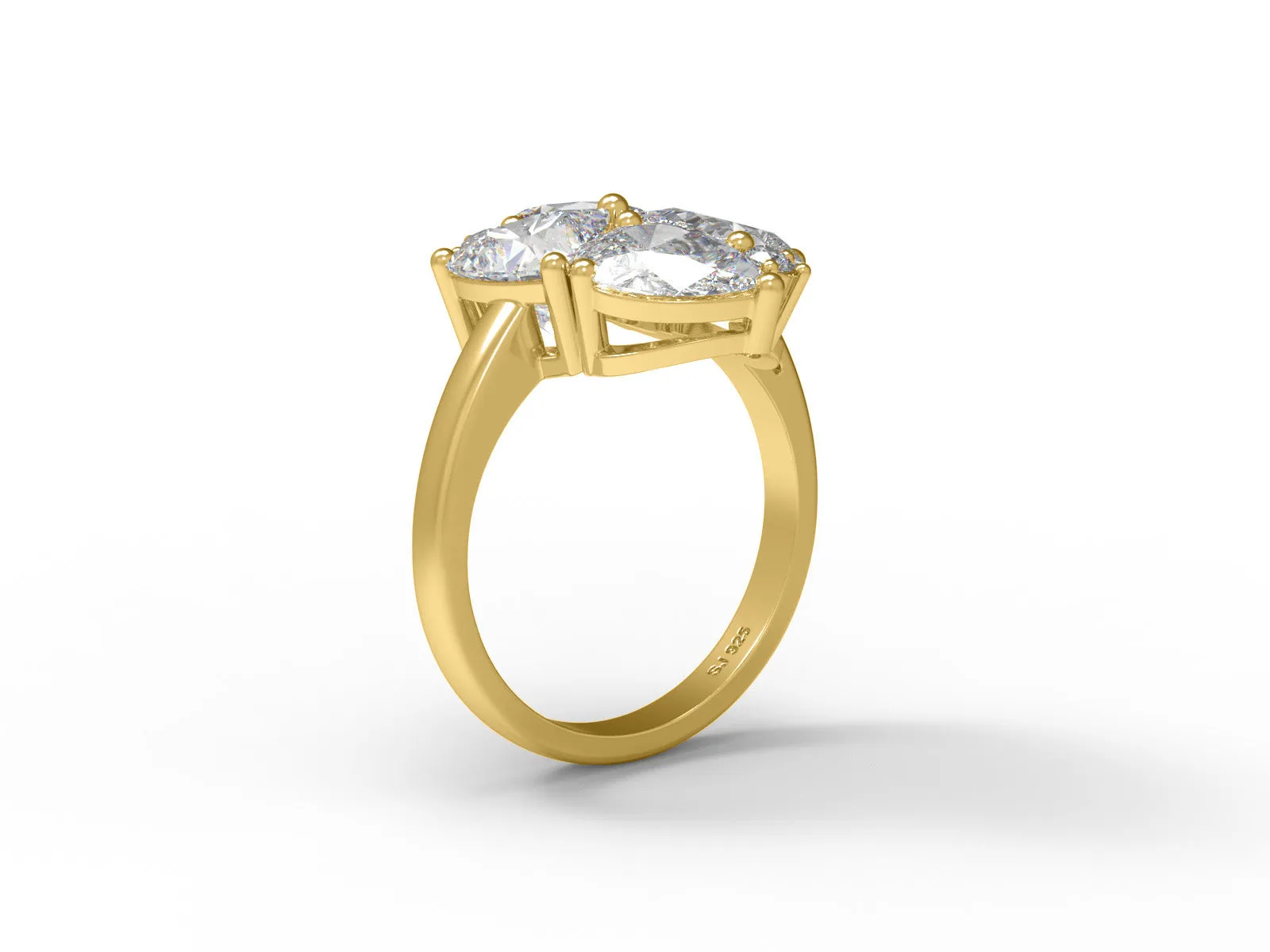 Multi Shape Four Stone Moissanite 925 Sterling Silver Unique Ring For Women Ring
