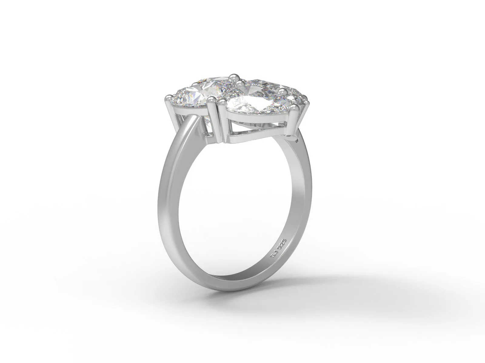 Multi Shape Four Stone Moissanite 925 Sterling Silver Unique Ring For Women Ring