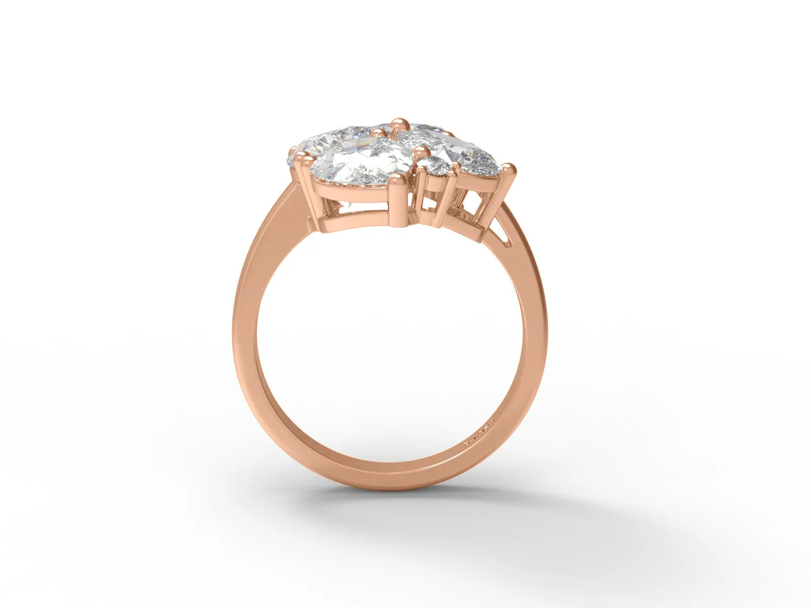 Multi Shape Four Stone Moissanite 925 Sterling Silver Unique Ring For Women Ring