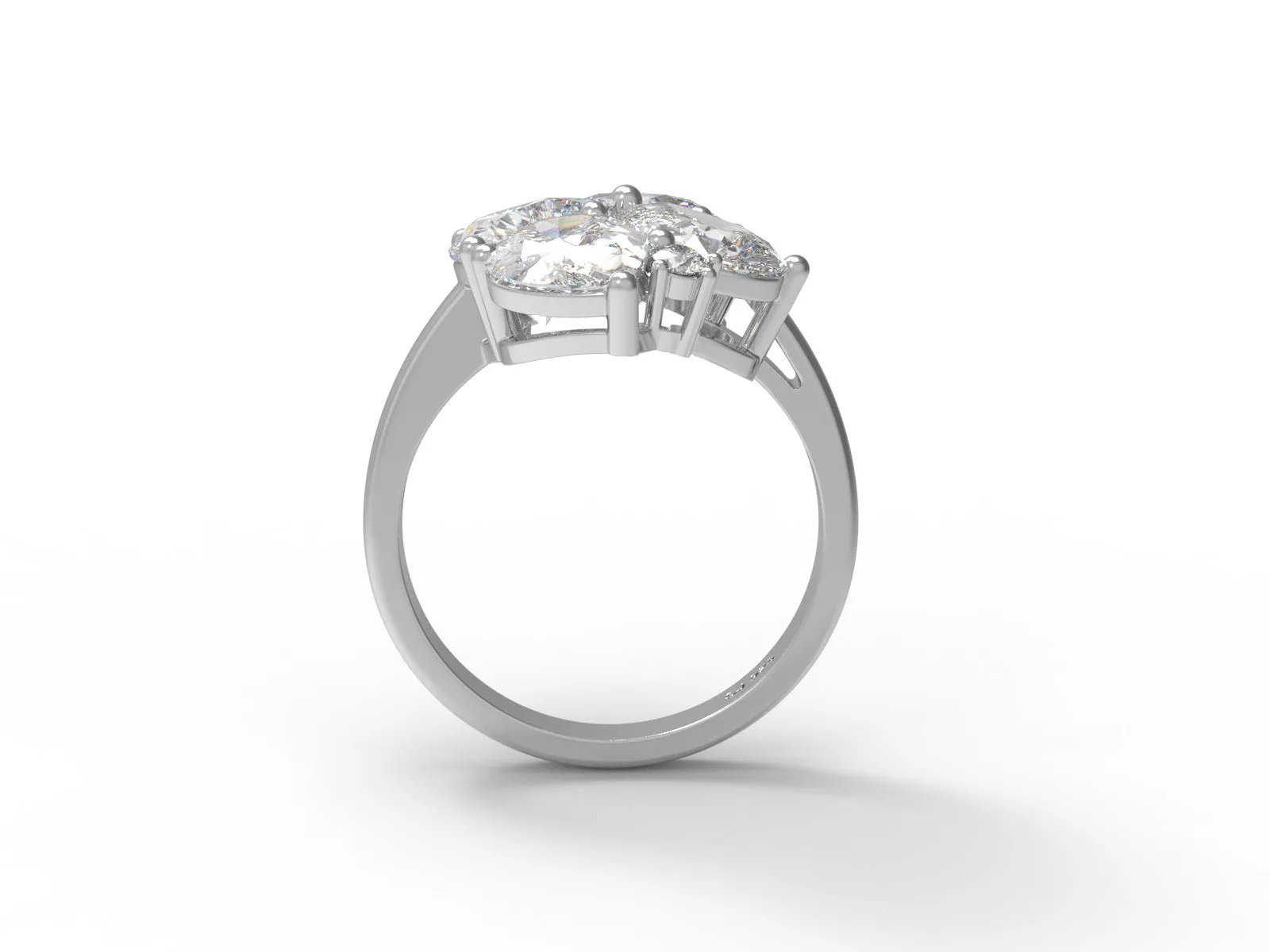 Multi Shape Four Stone Moissanite 925 Sterling Silver Unique Ring For Women Ring