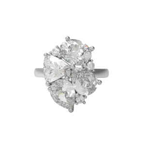 Multi Shape Four Stone Moissanite 925 Sterling Silver Unique Ring For Women Ring