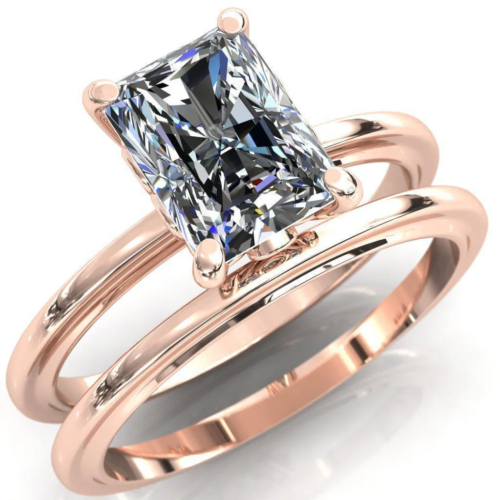 Murmur Radiant Center Stone Swan   Flower Engagement Ring