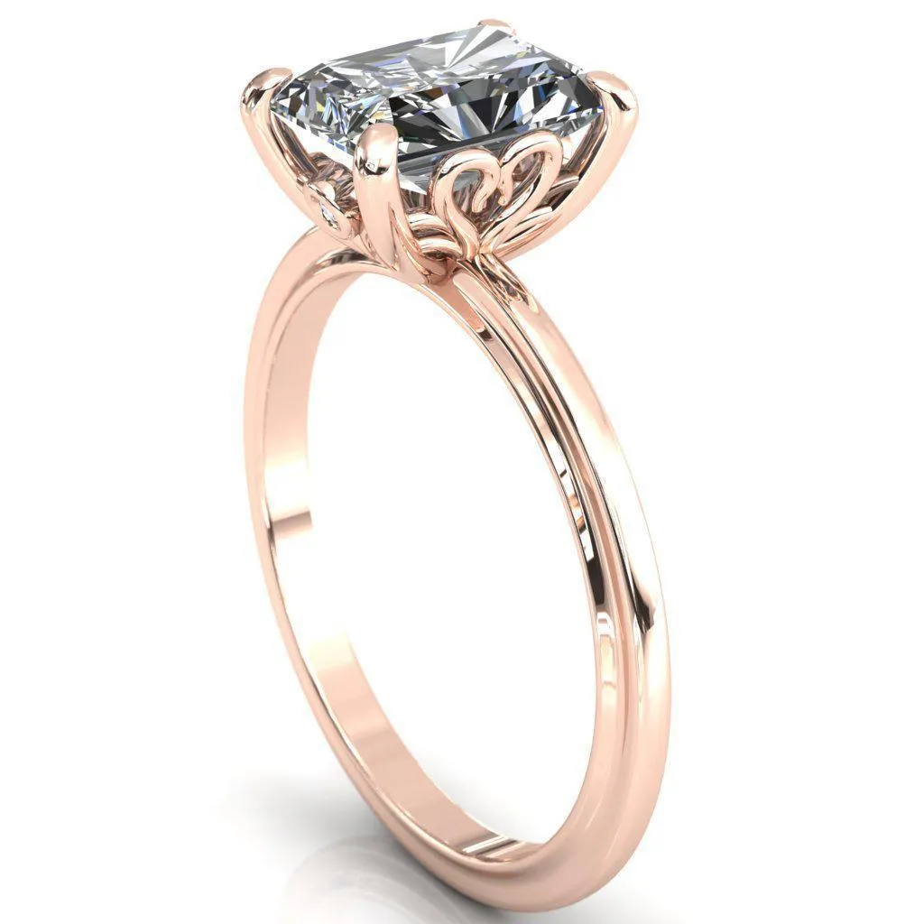 Murmur Radiant Center Stone Swan   Flower Engagement Ring
