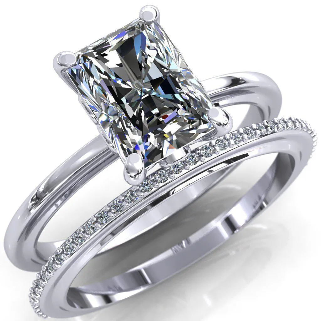 Murmur Radiant Center Stone Swan   Flower Engagement Ring