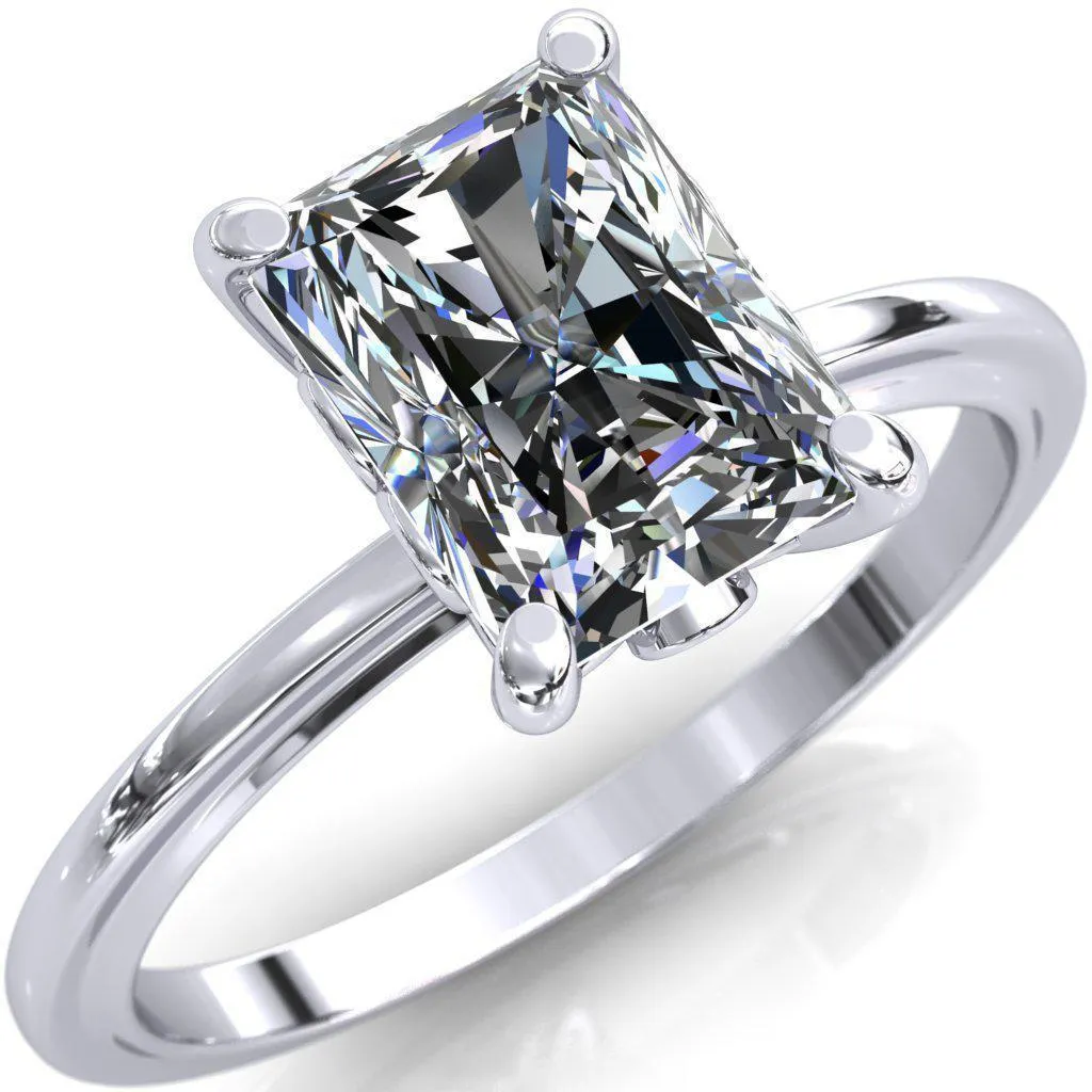 Murmur Radiant Center Stone Swan   Flower Engagement Ring
