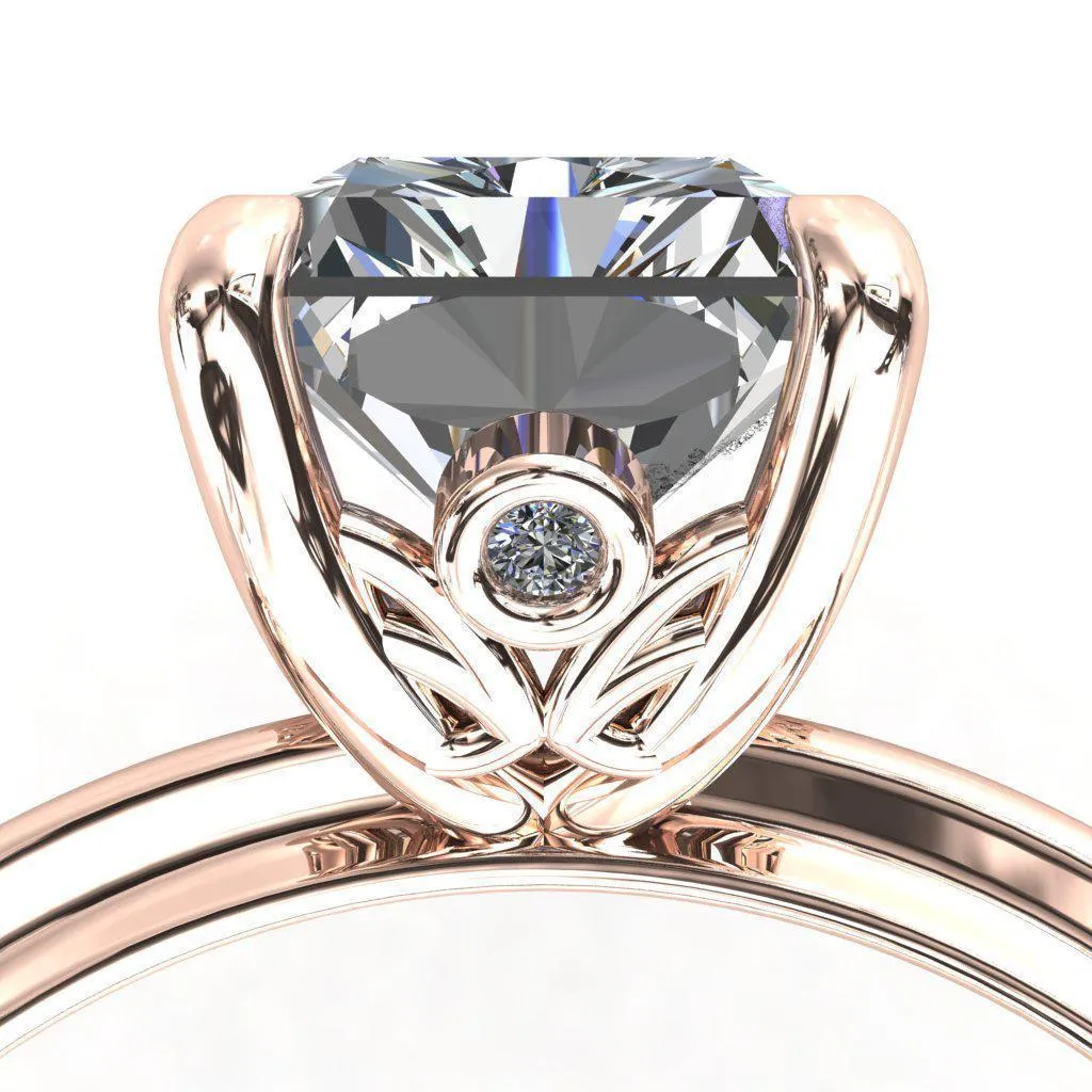 Murmur Radiant Center Stone Swan   Flower Engagement Ring