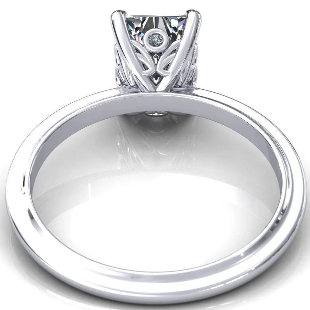 Murmur Radiant Center Stone Swan   Flower Engagement Ring