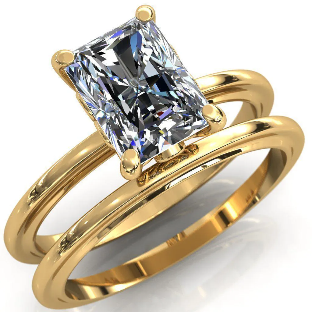 Murmur Radiant Center Stone Swan   Flower Engagement Ring