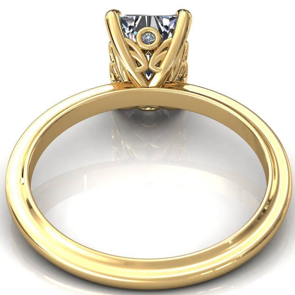 Murmur Radiant Center Stone Swan   Flower Engagement Ring