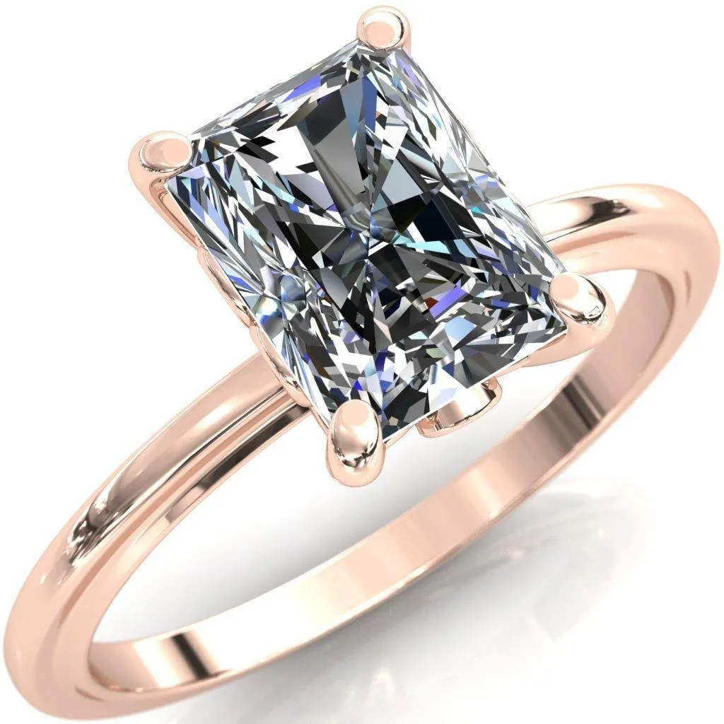 Murmur Radiant Center Stone Swan   Flower Engagement Ring
