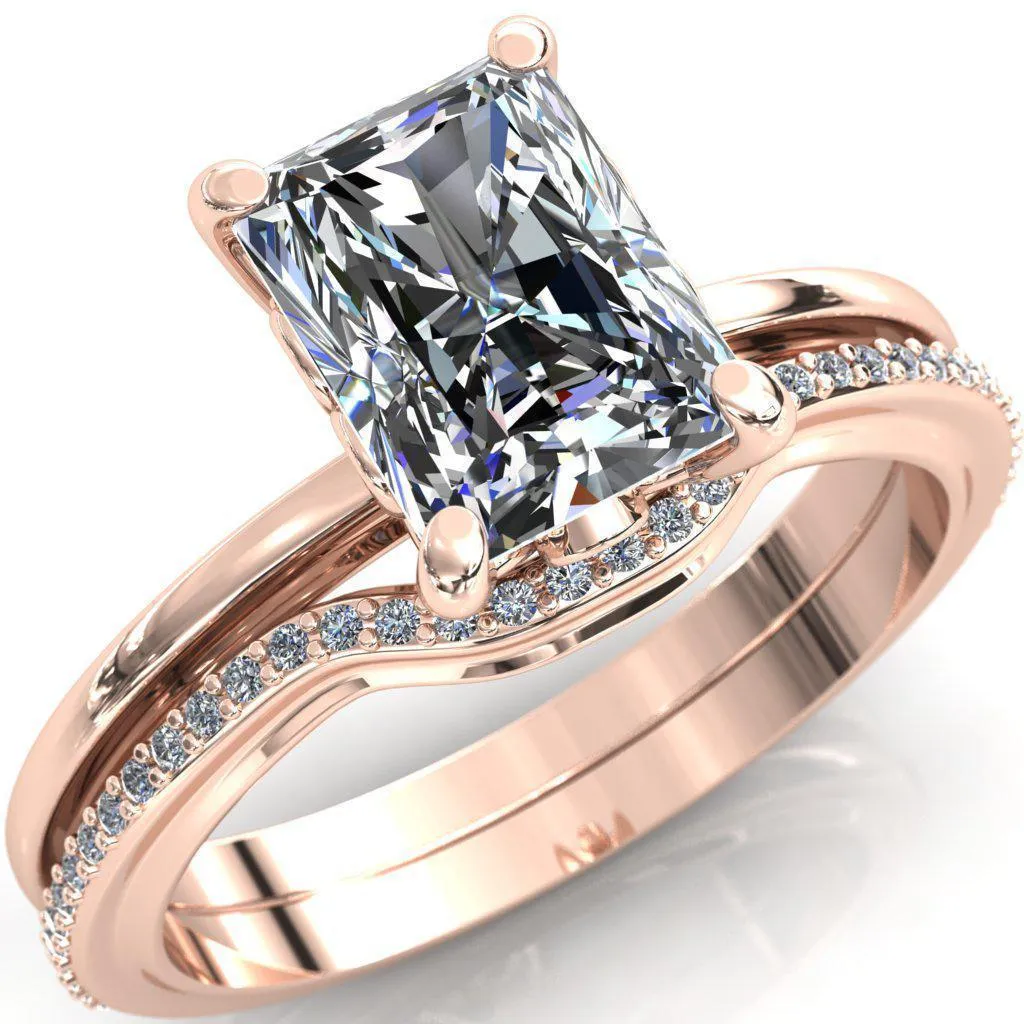 Murmur Radiant Center Stone Swan   Flower Engagement Ring