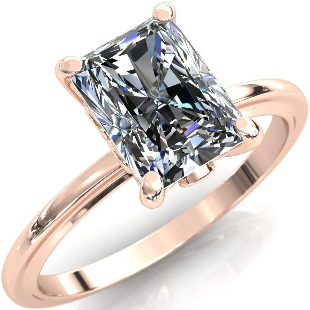 Murmur Radiant Center Stone Swan   Flower Engagement Ring