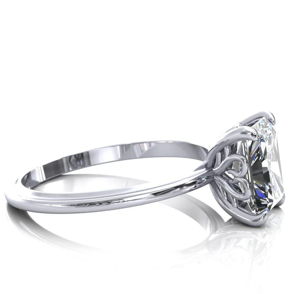Murmur Radiant Center Stone Swan   Flower Engagement Ring