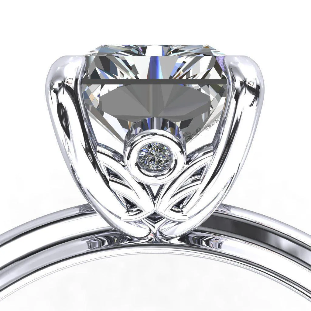 Murmur Radiant Center Stone Swan   Flower Engagement Ring