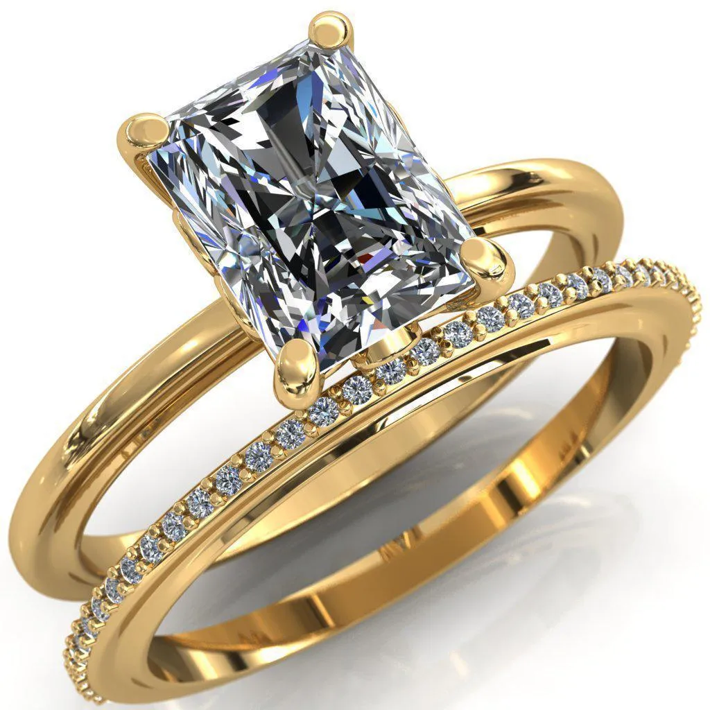 Murmur Radiant Center Stone Swan   Flower Engagement Ring