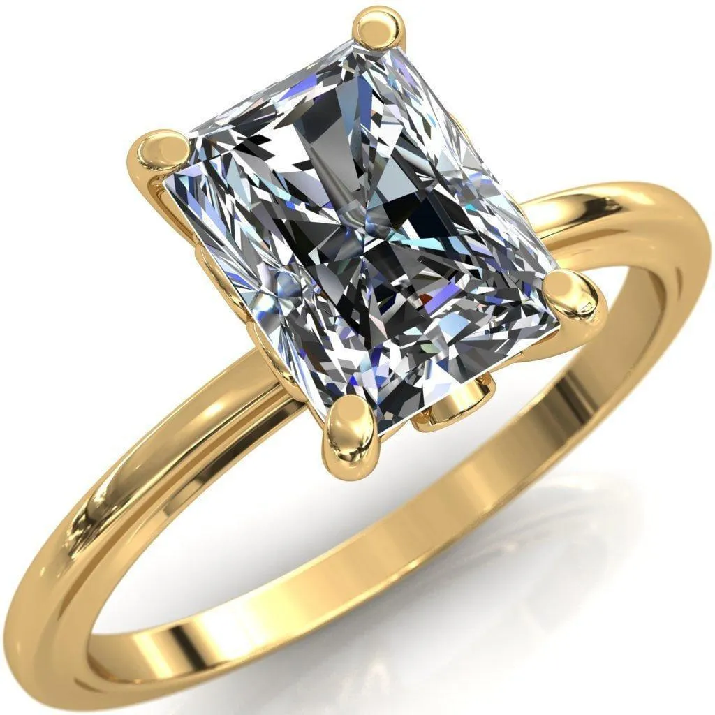 Murmur Radiant Center Stone Swan   Flower Engagement Ring