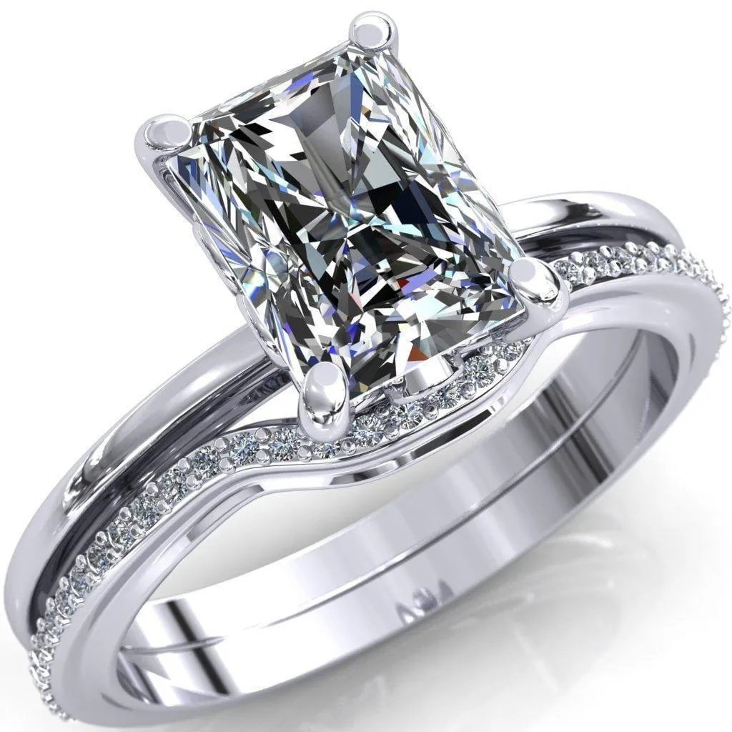 Murmur Radiant Center Stone Swan   Flower Engagement Ring