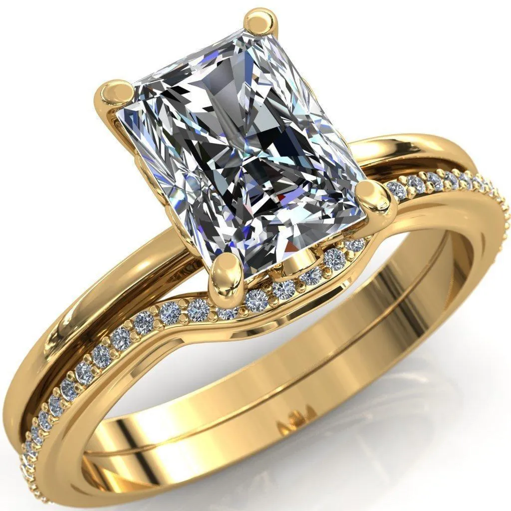 Murmur Radiant Center Stone Swan   Flower Engagement Ring