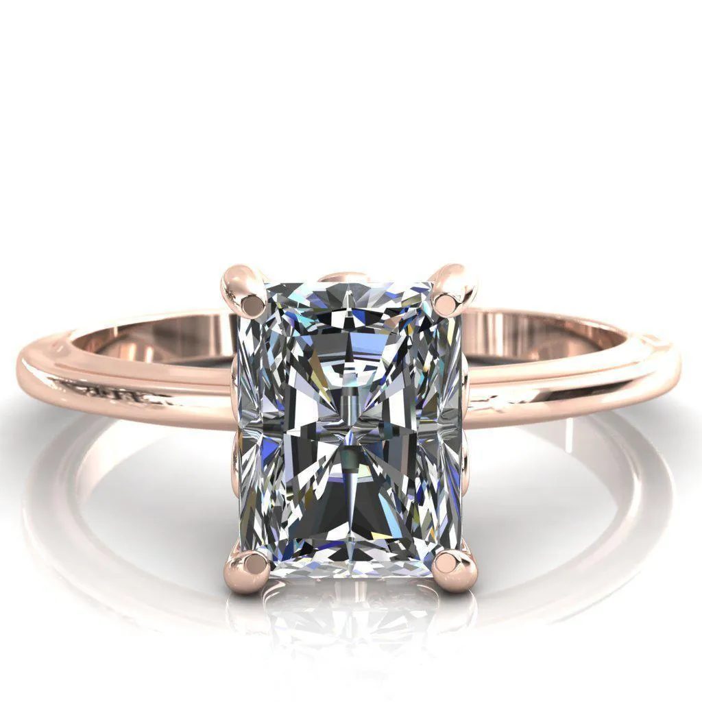 Murmur Radiant Center Stone Swan   Flower Engagement Ring